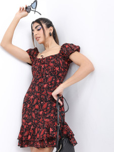 Tokyo Talkies Women A-line Black Mini/Short Dress