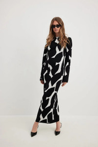 TANDUL Women Bodycon Black, White Maxi/Full Length Dress