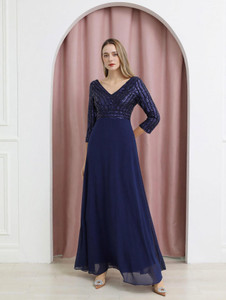 TADKESHVAR Women Maxi Blue Full Length Dress