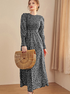 Sheetal Associates Women Maxi Black, White Dress