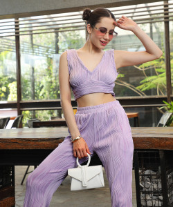 Pina Colada Women Two Piece Dress Purple Maxi/Full Length Dress