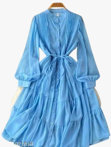 Jitisha Creative Women Asymmetric Blue Above Knee/Mid Thigh Length Dress