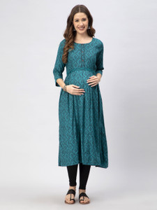CEE 18 Women Fit and Flare Blue Midi/Calf Length Dress