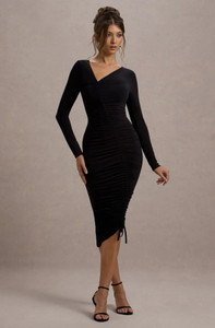METRONAUT Women Bodycon Black Maxi/Full Length Dress