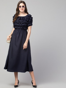 E&A Enterprises Women Gown Blue Maxi/Full Length Dress