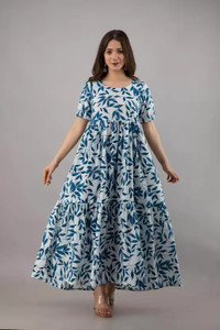 Fashion Unstoppable Women Fit and Flare Multicolor Midi/Calf Length Dress