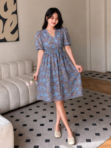 ROSEMELON Women Fit and Flare Purple Knee Length Dress