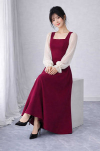 KPPCLOTHING Women Fit and Flare Maroon Ankle Length Dress