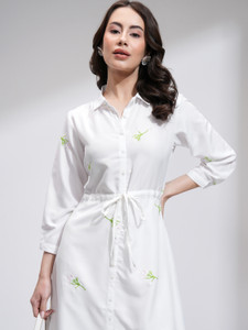 Tokyo Talkies Women Shirt White Midi/Calf Length Dress