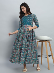 Gujari Women Ethnic Dress Multicolor Ankle Length Dress