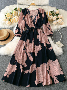 Honky Tonky Women Fit and Flare Black, Brown Midi/Calf Length Dress