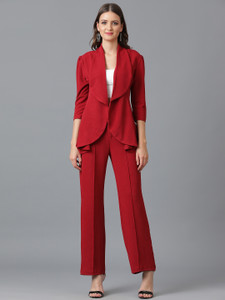 KOTTY 2 Pc Coat Set (Blazer&Pant) Solid Women Suit