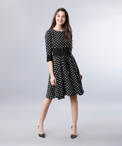 Tokyo Talkies Women Fit and Flare Multicolor Midi/Calf Length Dress