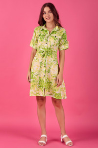 KASHIAN Women Fit and Flare Green Knee Length Dress
