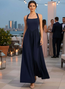 Honky Tonky Women Fit and Flare Blue Maxi/Full Length Dress