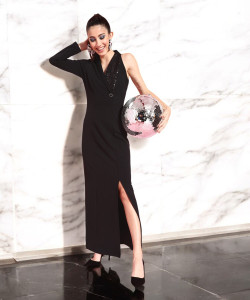 Miss Chase Women A-line Black Above Knee/Mid Thigh Length Dress