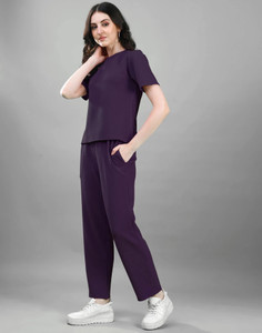 Selvia Women Two Piece Dress Purple Maxi/Full Length Dress