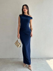SPIVOZ Women Bodycon Blue Maxi/Full Length Dress