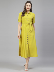 AAYU Women Shirt Red Midi/Calf Length Dress