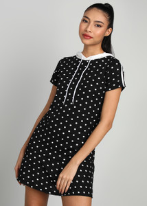BoStreet Women Drop Waist Black Above Knee/Mid Thigh Length Dress
