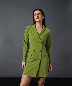 SASSAFRAS Women Shirt Green Above Knee/Mid Thigh Length Dress