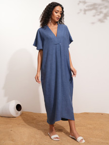 Tokyo Talkies Women Kaftan Blue Maxi/Full Length Dress