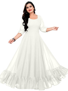 ICYNOSURE Women Maxi White Full Length Dress
