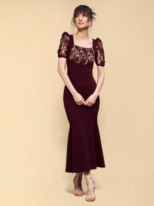 Miss Chase Women Bodycon Maroon Above Knee/Mid Thigh Length Dress