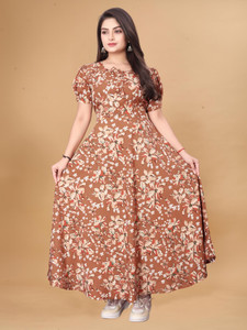 OZEX Women Maxi Multicolor Full Length Dress