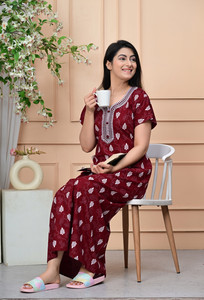 GURVITA COLLECTION Women Maxi Maroon Full Length Dress