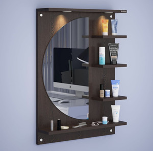 DIY D HD mirror with led and storage for bathroom and dressing room Engineered Wood Dressing Table