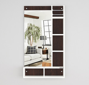 ERAWUD Wall Hanging Mirror With Open Shelf Storage For Bedroom Engineered Wood Dressing Table