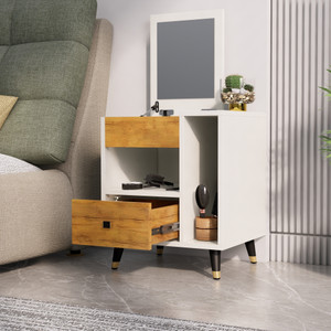 Hexa Red Dressing Table with 1 Drawer, Mirror and Huge Storage Space Vanity Engineered Wood Dressing Table