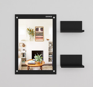 ERAWUD Wood Wall Mount Dressing Table Mirror With Shelves For Home Decor Engineered Wood Dressing Table