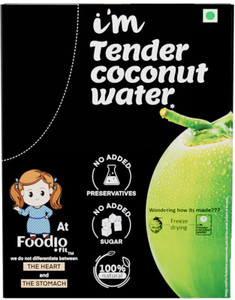 Foodio.fit Tender Coconut Water - 10 Packs | 15G Each | Coconut Water Powder