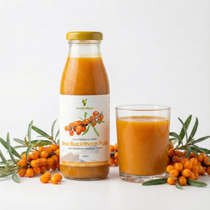 Herbal Mitra Himalayan Sea Buckthorn Juice | Natural Vitamin C, Omega 3 6 7 9 & Antioxidants