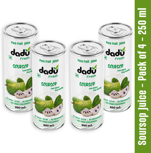 Dadu Fresh Soursop Juice - 250 ML (Pack of 4)