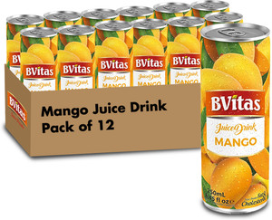 BVitas Mango Juice Drink (Pack of 12) | 250 ml Each