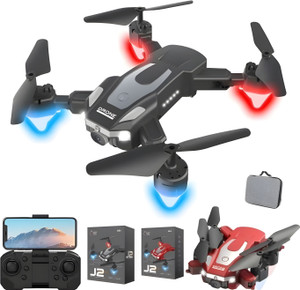 ERH India Drone with Remote Control, Camera, 360° Rotation J2 Dual Cameras, Dual Batteries Drone