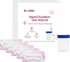 B-Arm Rapid Ovulation Test Strip Kit for Women with 5 Strips & 1 Reusable Container| Urine Drug Test