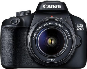 Canon EOS 3000D DSLR Camera 1 Body, 18 - 55 mm Lens