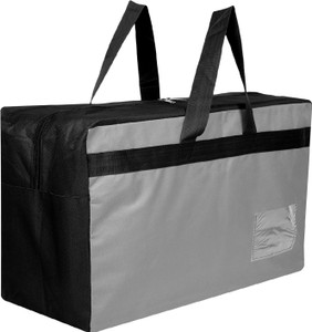 KUBER INDUSTRIES Rexine Zipper Clothing Jumbo Storage Bag with Handle|Gray Duffel Without Wheels