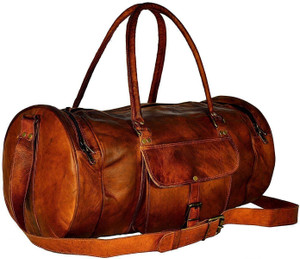 Anshika International (Expandable) real leather round luggage bag Duffel Without Wheels