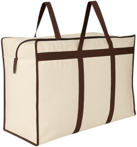 ERADA Cotton Storage Bag for Clothes, Blankets & Travel with Zip & Dual Handles Duffel Without Wheels