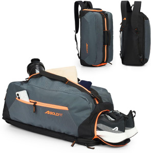 BOLDFIT Train Flex - Duffle with Backstrap,Shoe compartment, Dress compartment Gym Duffel Bag