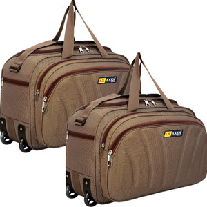 Axen (Expandable) Unisex Soft Body Set of 2 Luggage Bag Light weight Waterproof Travel Duffel Bag Duffel With Wheels (Strolley)