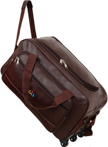 Mophonics 3-in-1 Travel Bag with Trolley Wheels | Heavy Faux Leather | Waterproof Duffel With Wheels (Strolley)