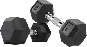 FITRXX HEXA |STEEL IRON RUBBER COATED| FULL BODY WORKOUT (Set of 2) Fixed Weight Dumbbell