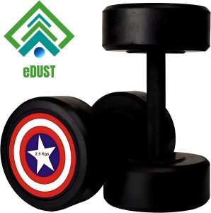 eDUST ™ Captain America Dumbbell (2.5 kg X 2) 5 kg Set, Fitness Solid RubberCoated Fixed Weight Dumbbell