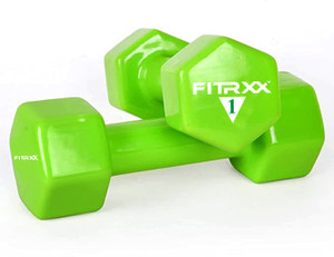 FITRXX Vinyl for Men & Women | Home and Gym Full Body Workout (Pack of 2) Fixed Weight Dumbbell
